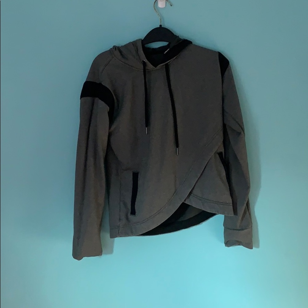 Adidas asymmetrical hem grey hoodie